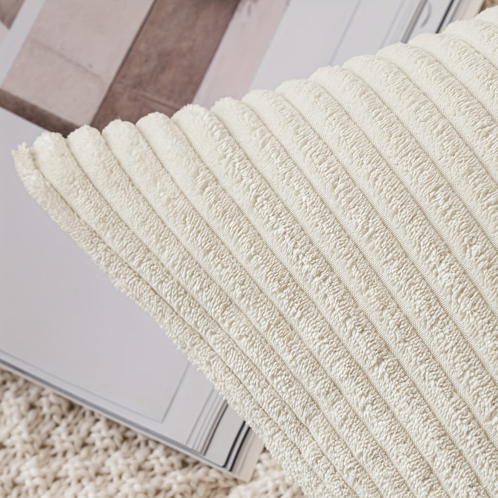 Housse de coussin en velours côtelé, huit coloris au choix