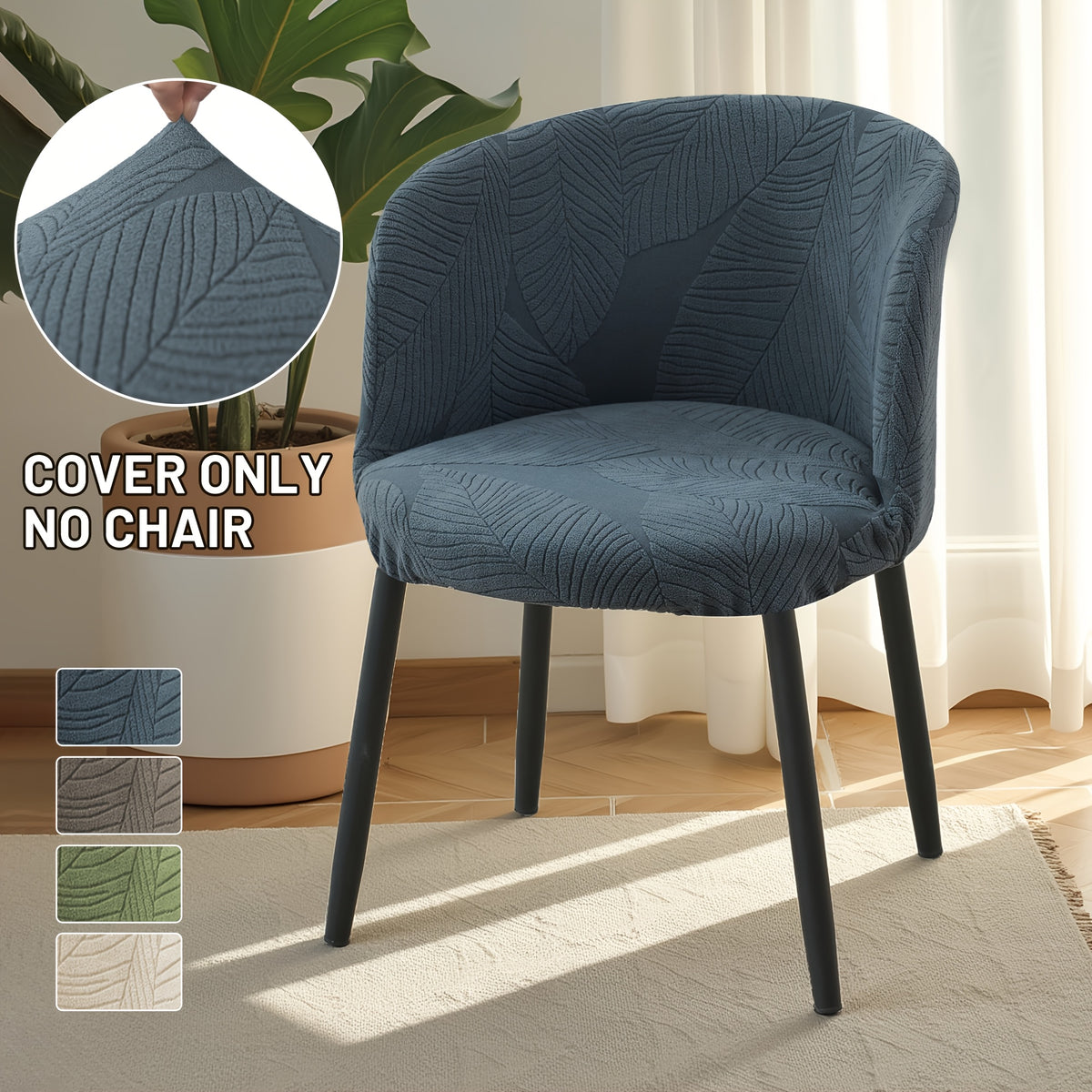 Housse de chaise arc, dossier demi-circulaire, 4 teintes