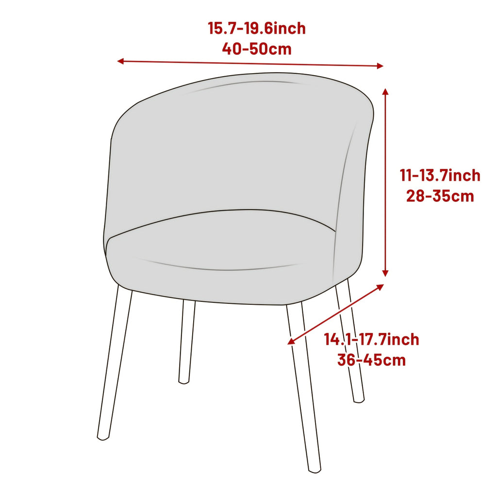 Housse de chaise arc, dossier demi-circulaire, 4 teintes