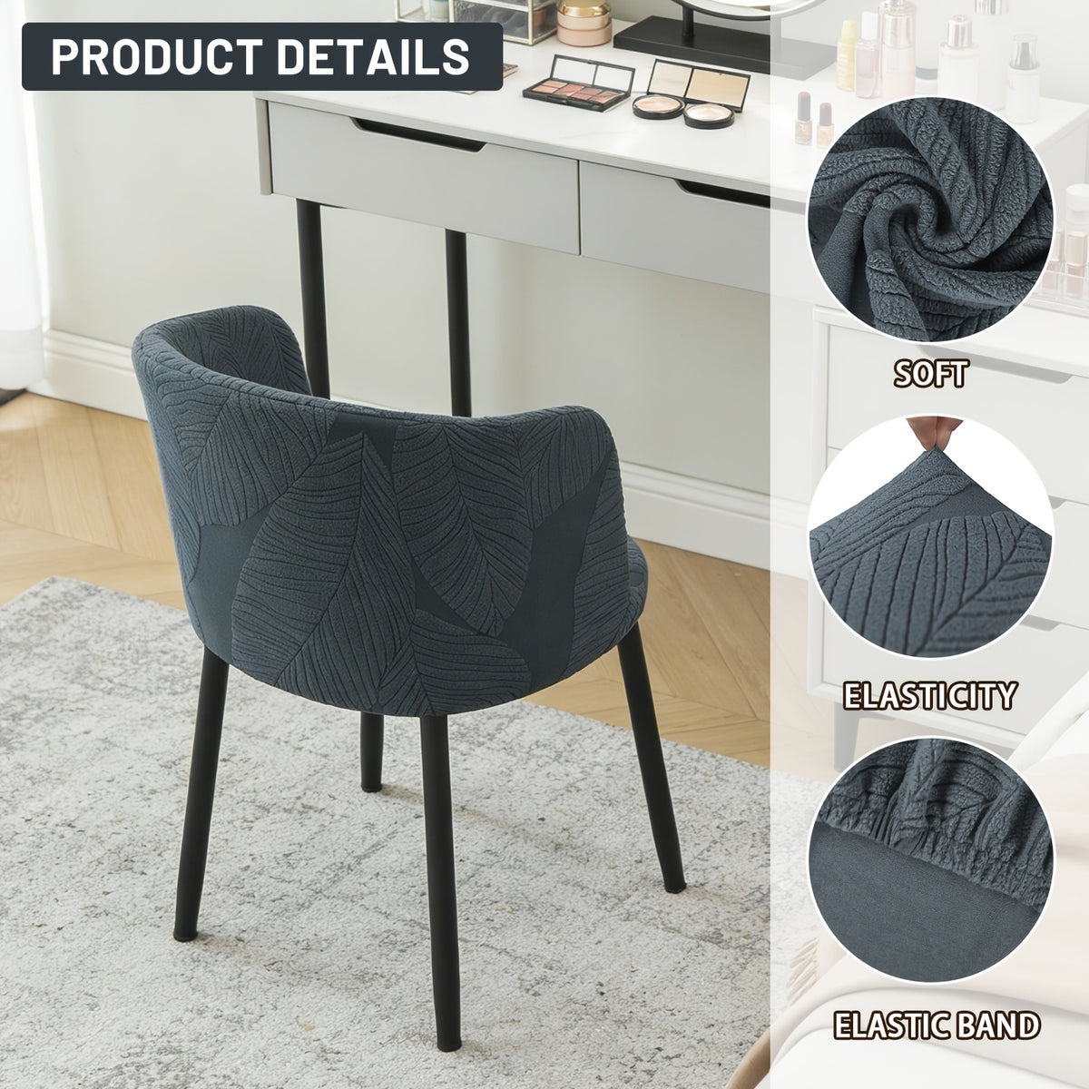 Housse de chaise arc, dossier demi-circulaire, 4 teintes