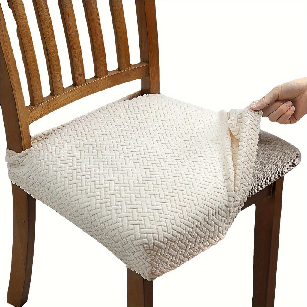 Housse de chaise pour assise seule, relief chevron tissé