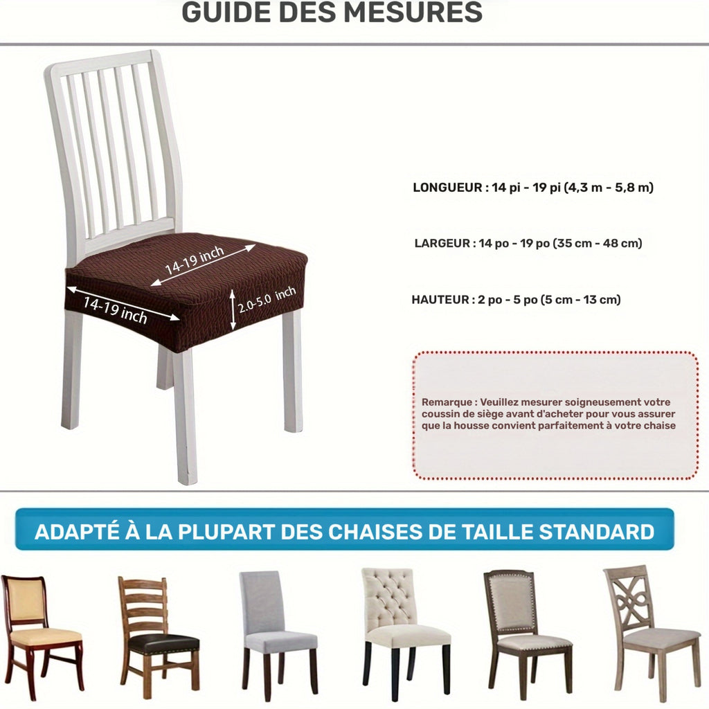 Housse de chaise pour assise seule, relief chevron tissé