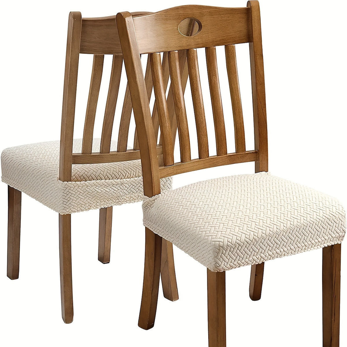 Housse de chaise pour assise seule, relief chevron tissé