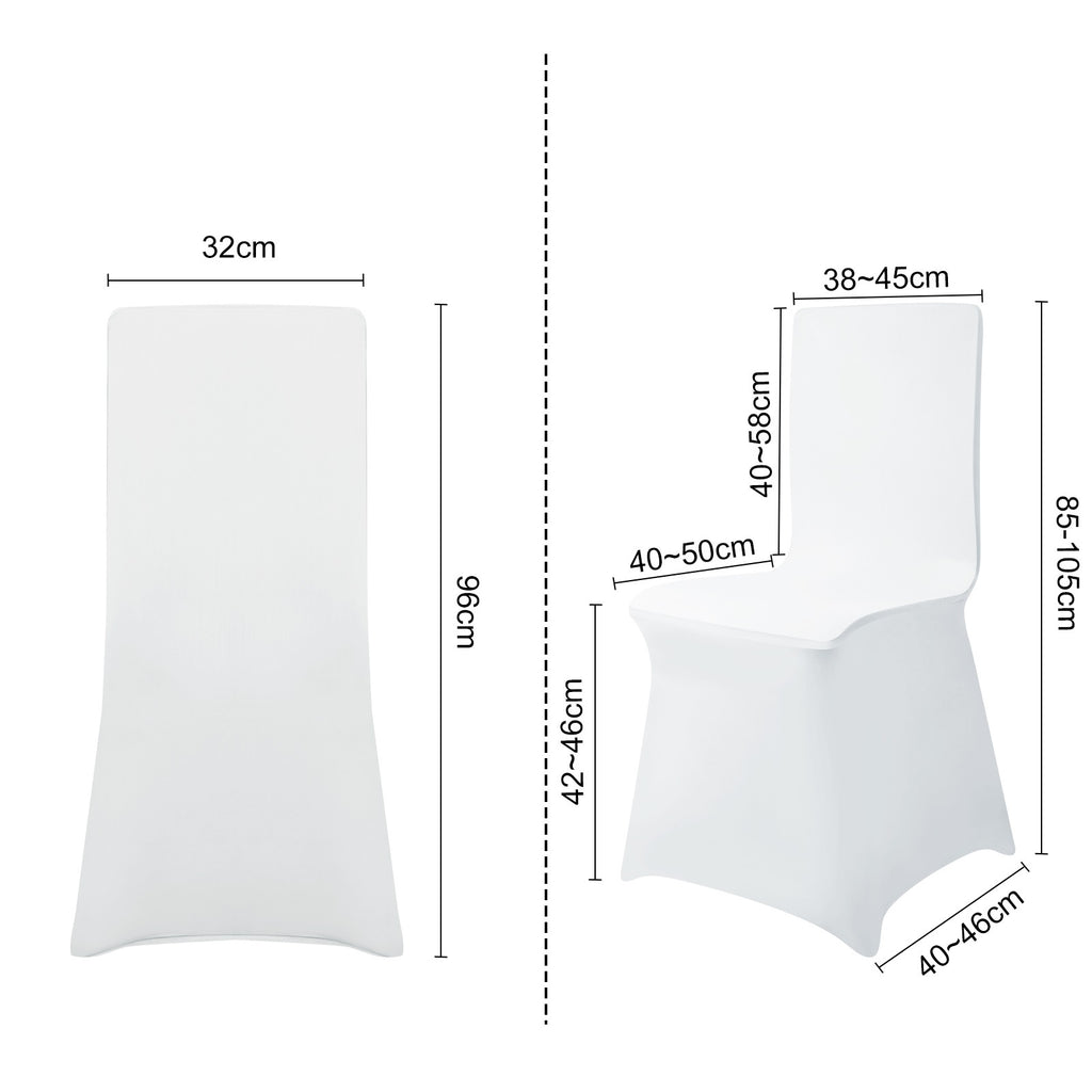Housse de chaise blanche extensible pour banquet, lot de 100