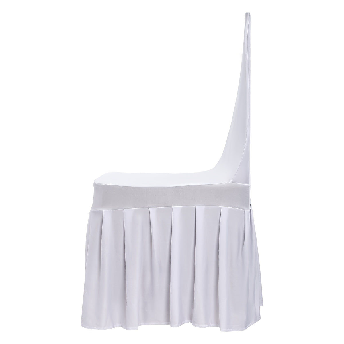 Housse de chaise blanche à jupe volantée plissée, lot de 30