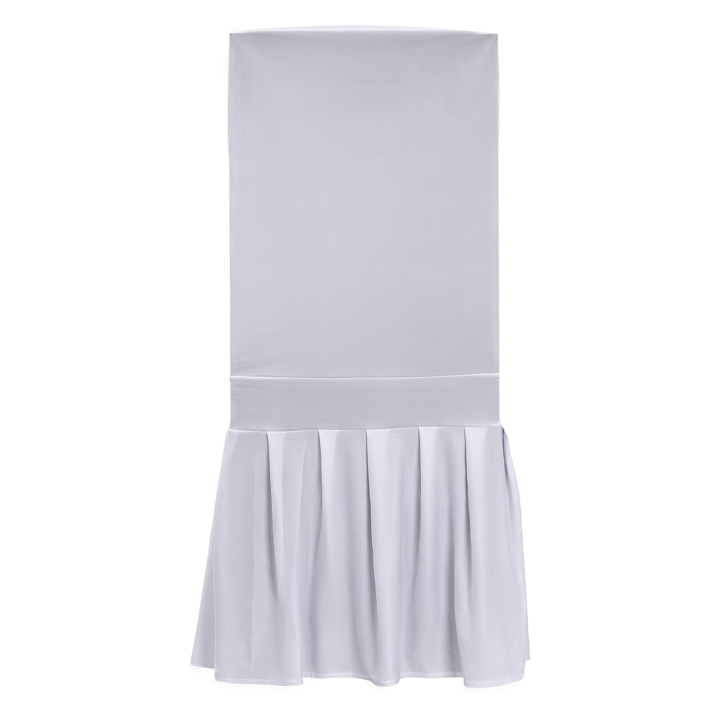 Housse de chaise blanche à jupe volantée plissée, lot de 30
