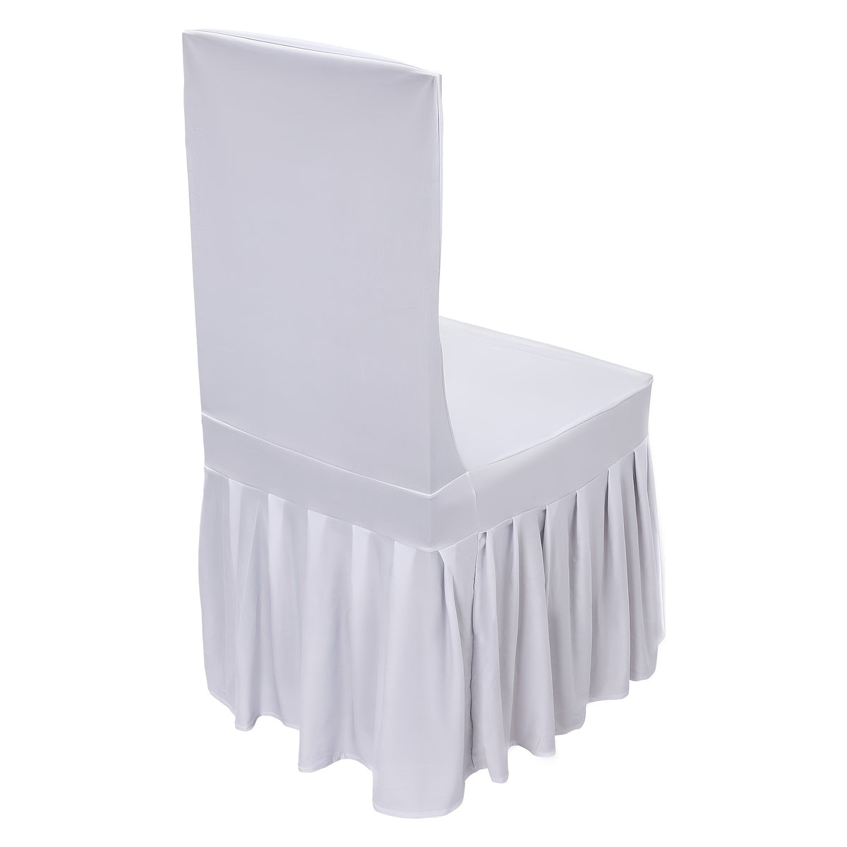 Housse de chaise blanche à jupe volantée plissée, lot de 30