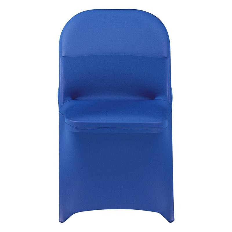 Housse de chaise bleue extensible pour banquet, lot de 50