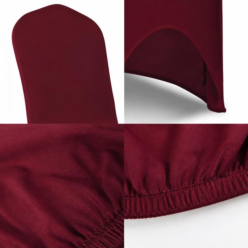 Housse de chaise extensible bordeaux, lot de 4 pour salle à manger
