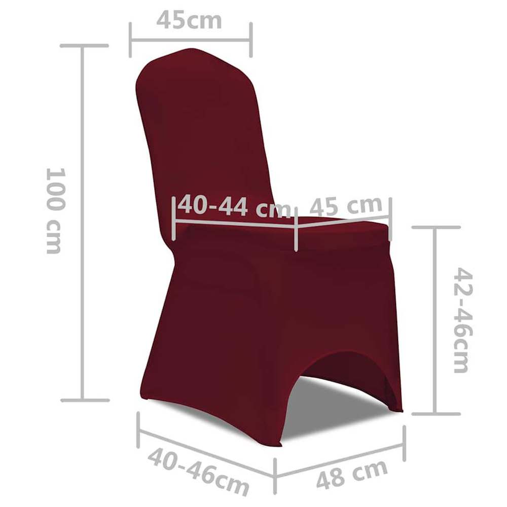 Housse de chaise extensible bordeaux, lot de 4 pour salle à manger