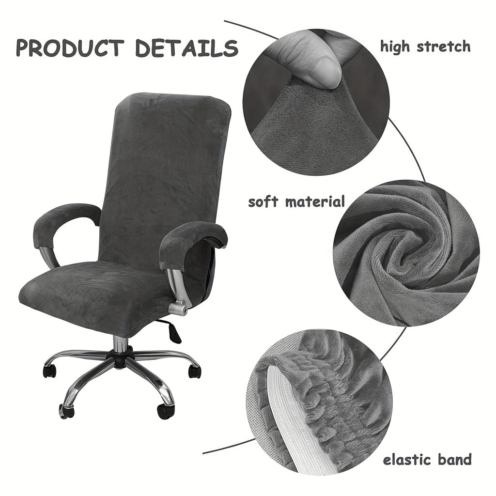 Housse de chaise de bureau taille XL, velours et manchons