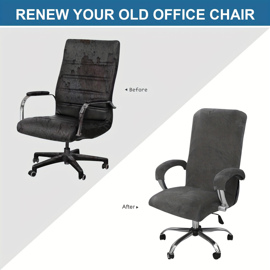Housse de chaise de bureau taille XL, velours et manchons
