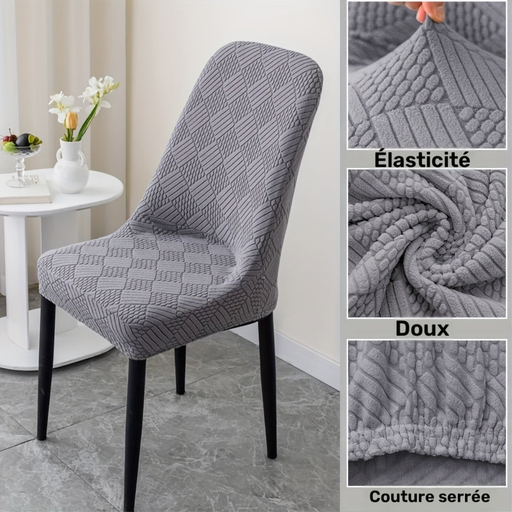 Housse de chaise scandinave galbée, coque et dossier arrondi