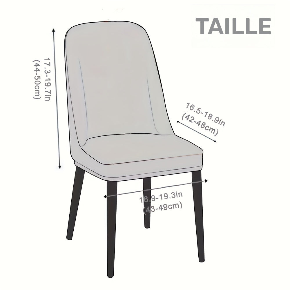 Housse de chaise scandinave galbée, coque et dossier arrondi