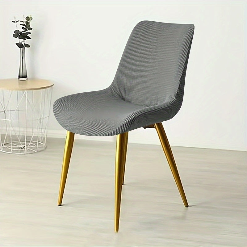 Housse de chaise coque scandinave en maille jacquard gaufrée