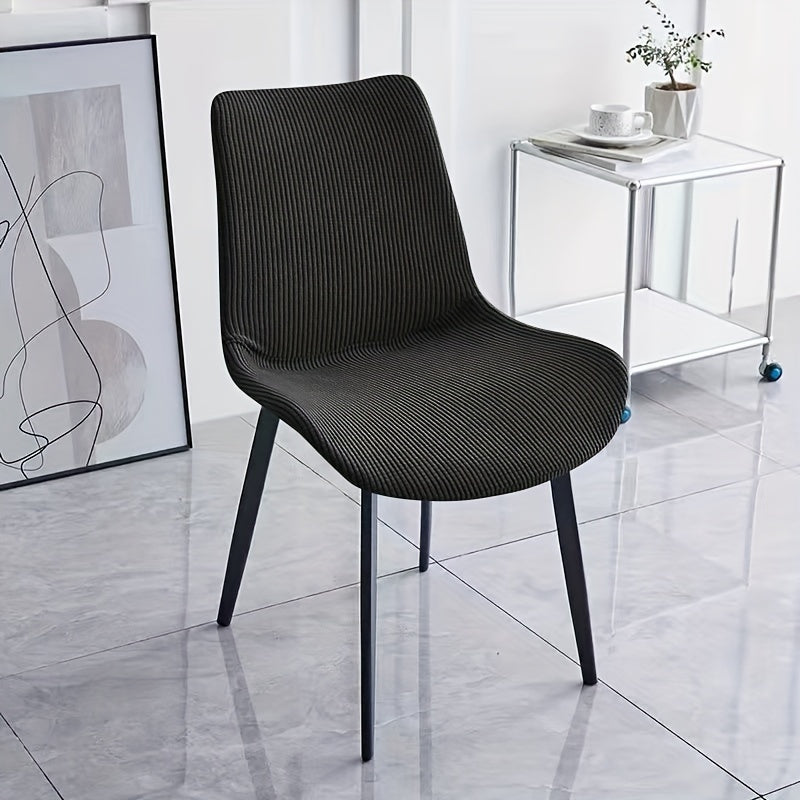 Housse de chaise coque scandinave en maille jacquard gaufrée