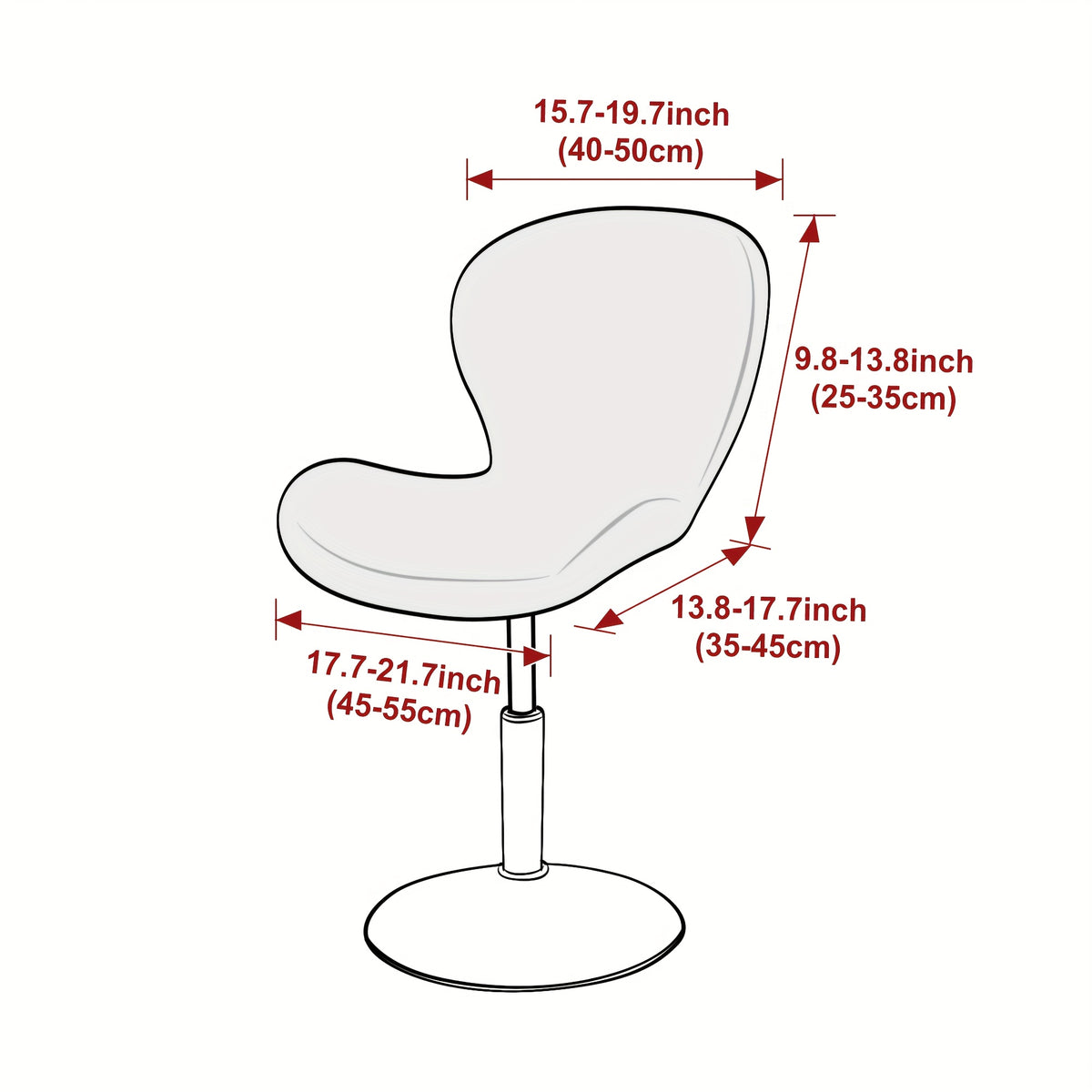 Housse de chaise de bar à coque incurvée, lot de 2