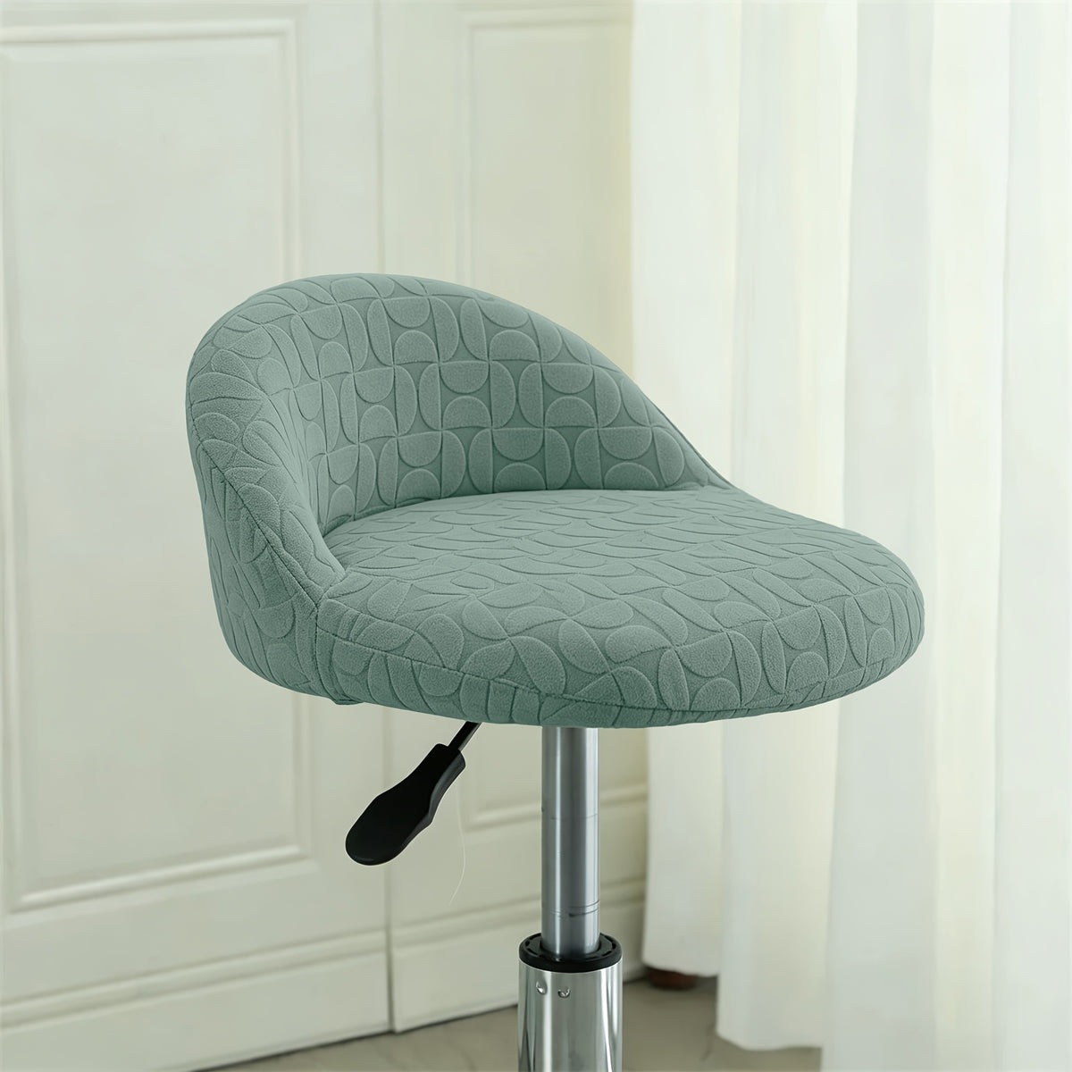 Housse de chaise de bar à dossier arrondi gaufré, lot de 2