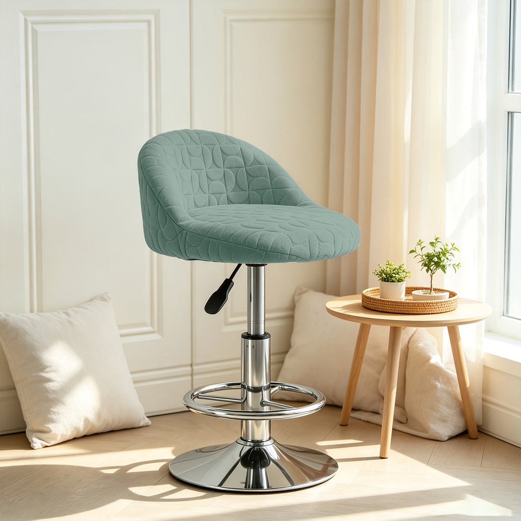 Housse de chaise de bar à dossier arrondi gaufré, lot de 2
