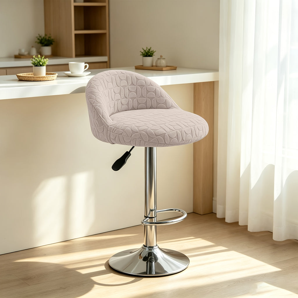 Housse de chaise de bar à dossier arrondi gaufré, lot de 2