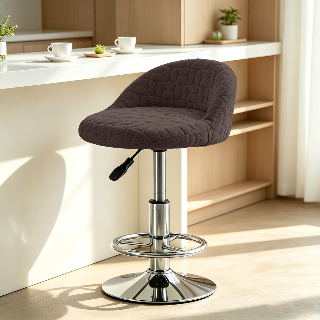 Housse de chaise de bar à dossier arrondi gaufré, lot de 2