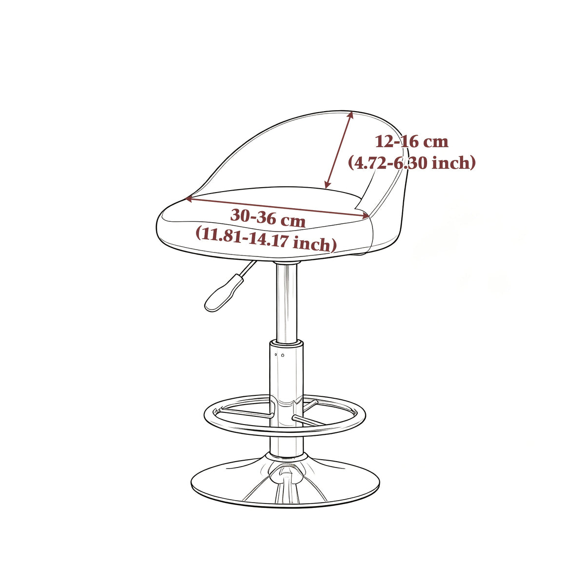 Housse de chaise de bar à dossier arrondi gaufré, lot de 2