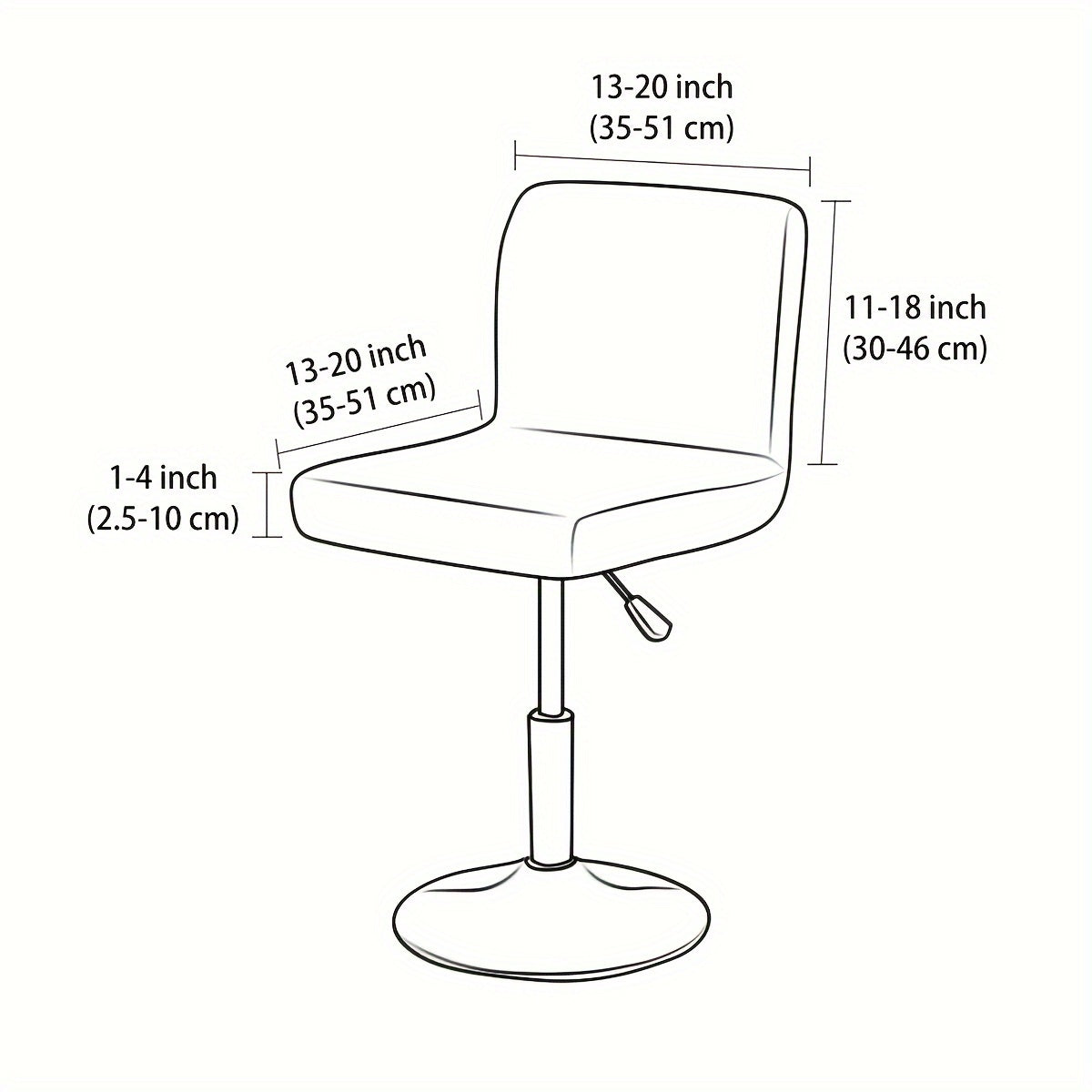 Housse de chaise de bar extensible en maille jacquard tressée