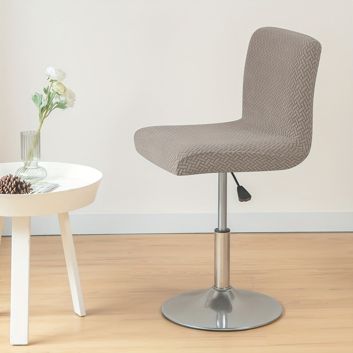 Housse de chaise de bar extensible en maille jacquard tressée