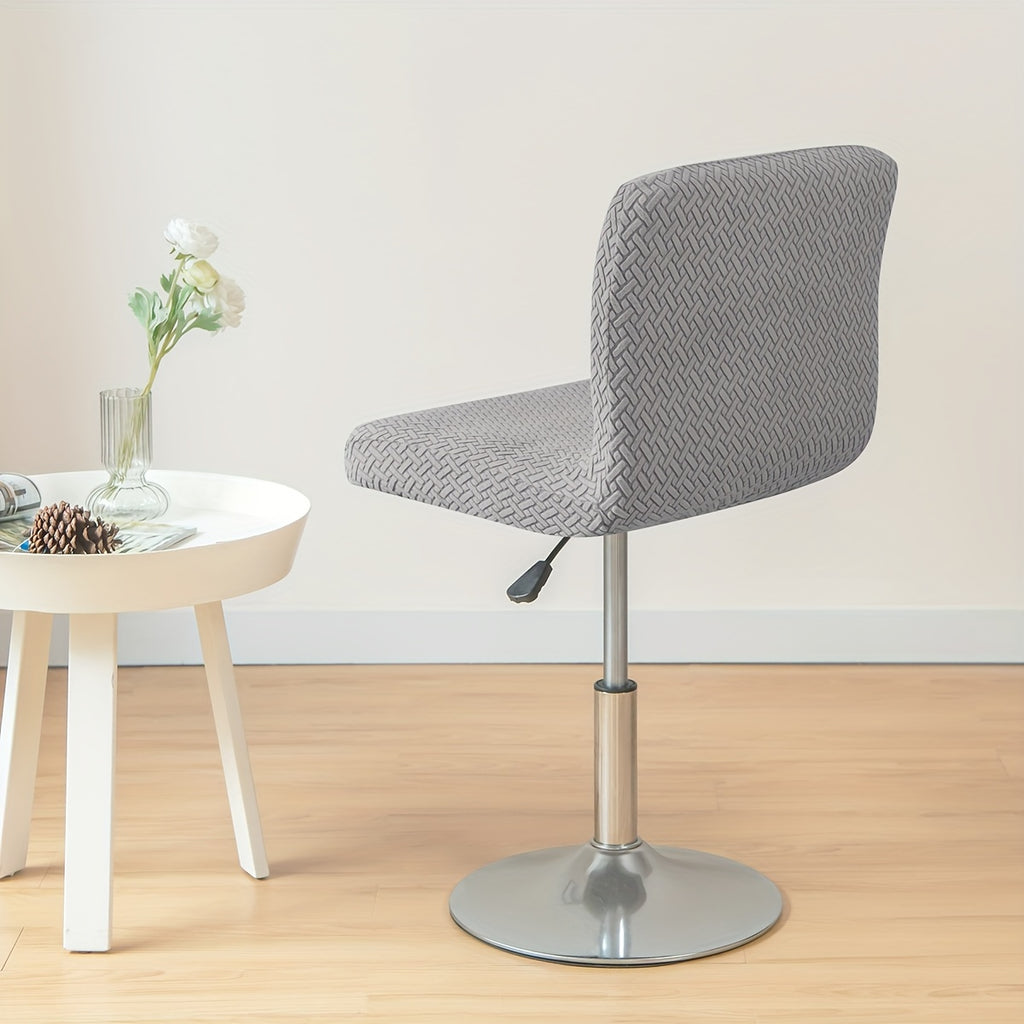 Housse de chaise de bar extensible en maille jacquard tressée