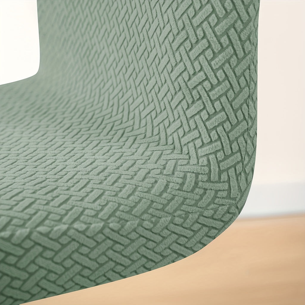 Housse de chaise de bar extensible en maille jacquard tressée