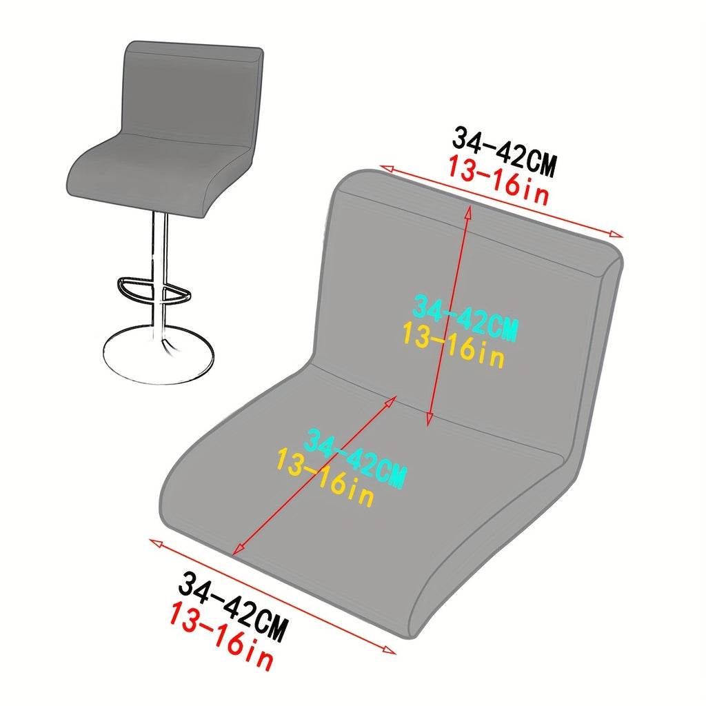 Housse de chaise de bar en maille gaufrée, 13 coloris unis