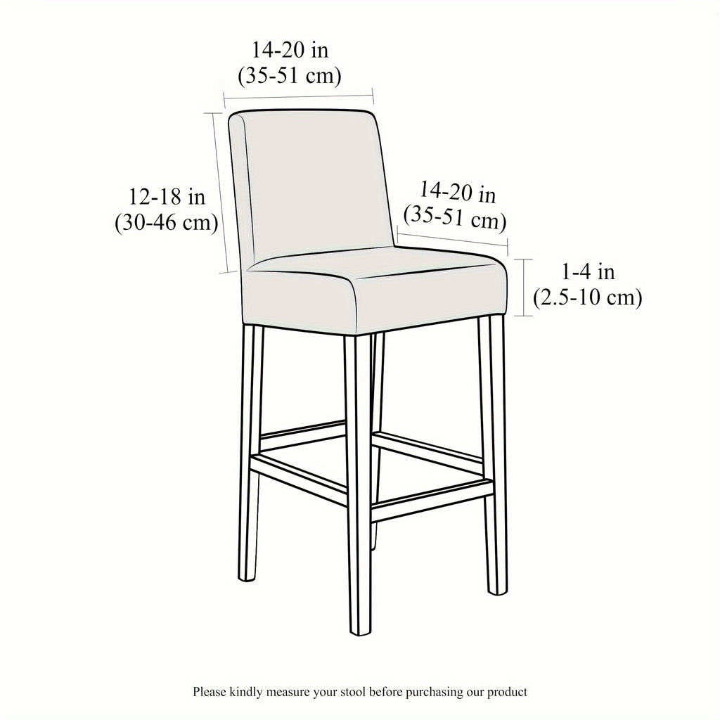 Housse de chaise de bar en velours à dossier droit, 11 teintes