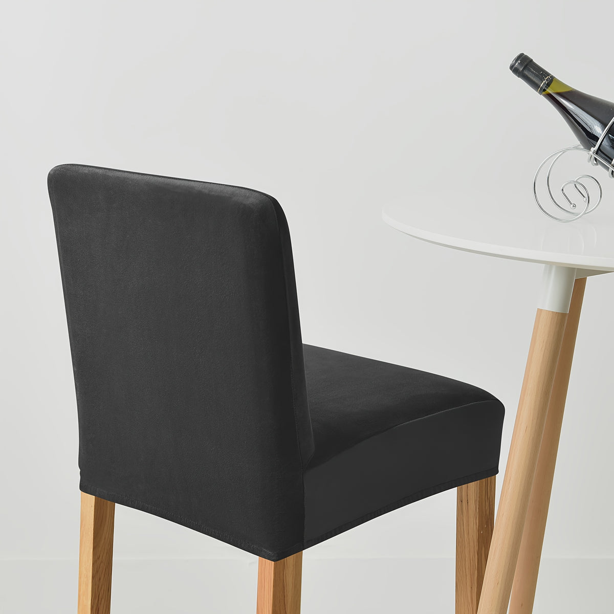 Housse de chaise de bar en velours à dossier droit, 11 teintes