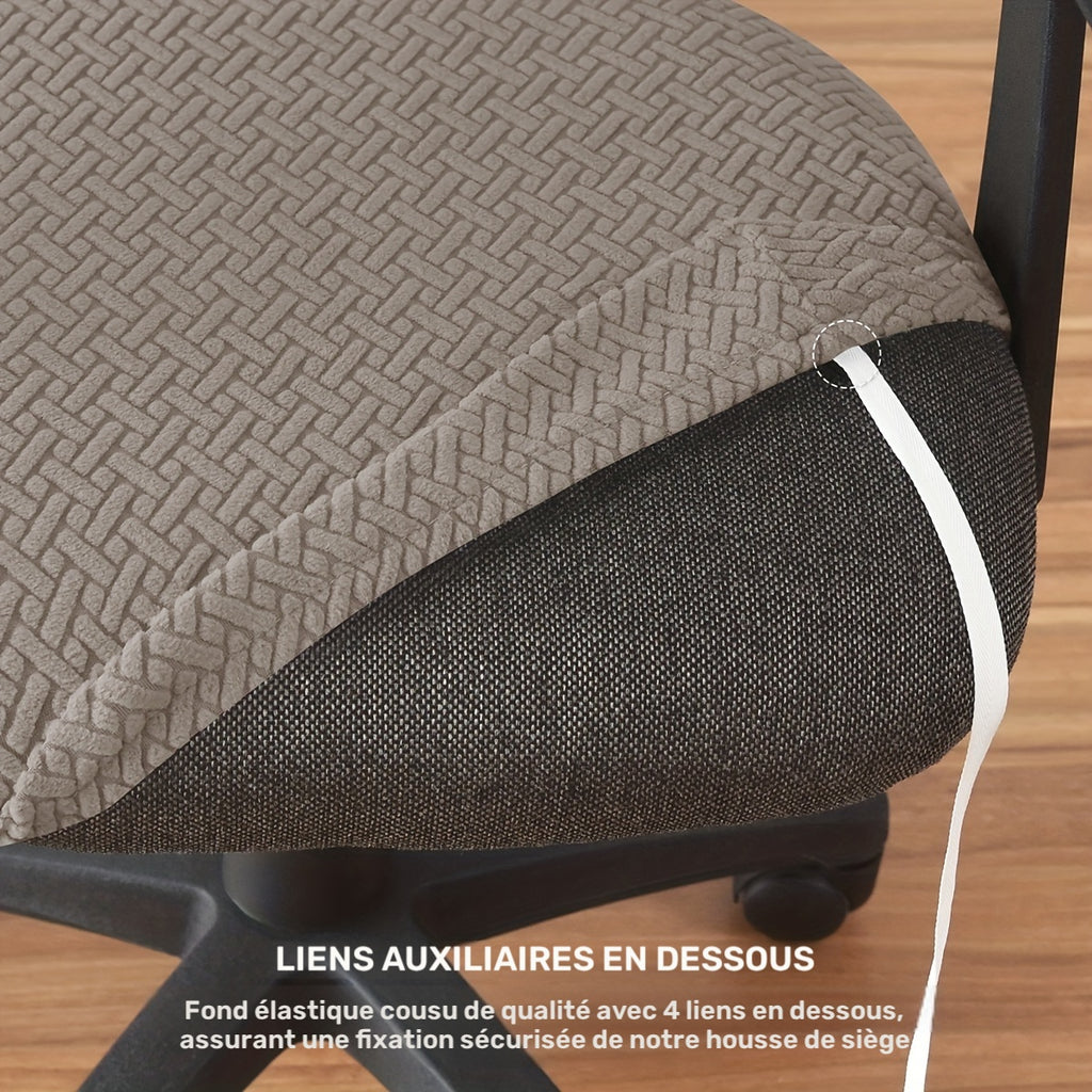 Housse de chaise de bureau en 2 parties, dossier et assise