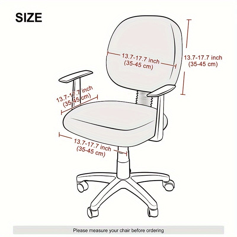 Housse de chaise de bureau en 2 parties, dossier et assise