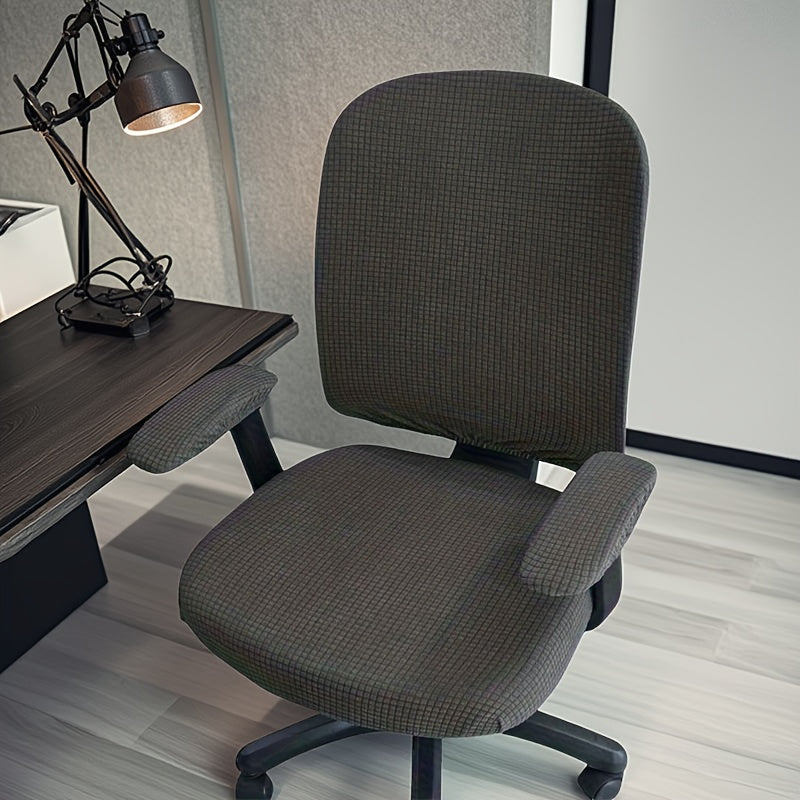 Housse de chaise de bureau en 4 pièces, accoudoirs inclus