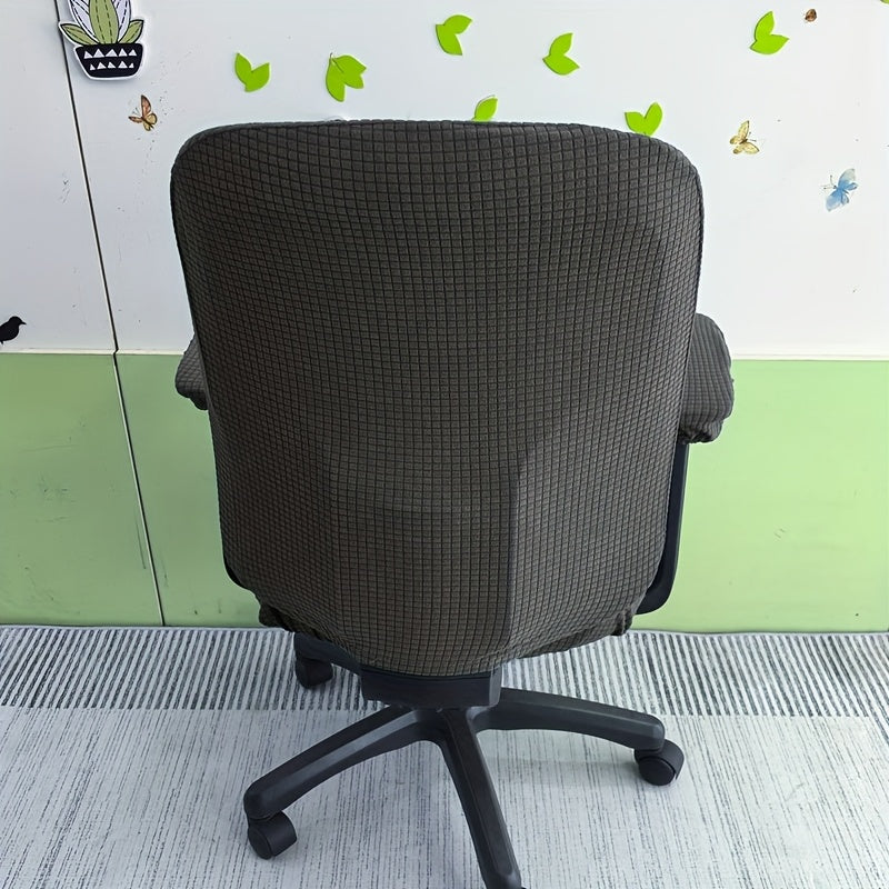 Housse de chaise de bureau en 4 pièces, accoudoirs inclus