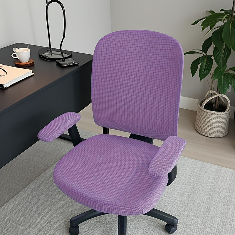 Housse de chaise de bureau en 4 pièces, accoudoirs inclus