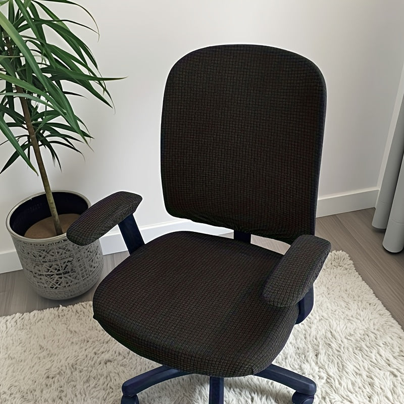 Housse de chaise de bureau en 4 pièces, accoudoirs inclus