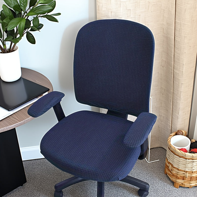 Housse de chaise de bureau en 4 pièces, accoudoirs inclus
