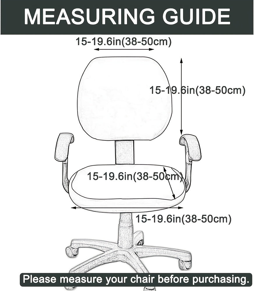 Housse de chaise de bureau aspect cuir PU, 2 pièces extensibles