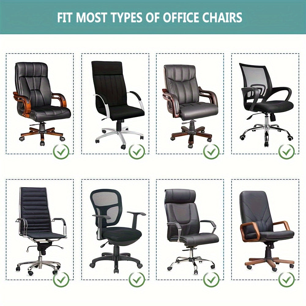 Housse de chaise de bureau à dossier haut, fermeture éclair