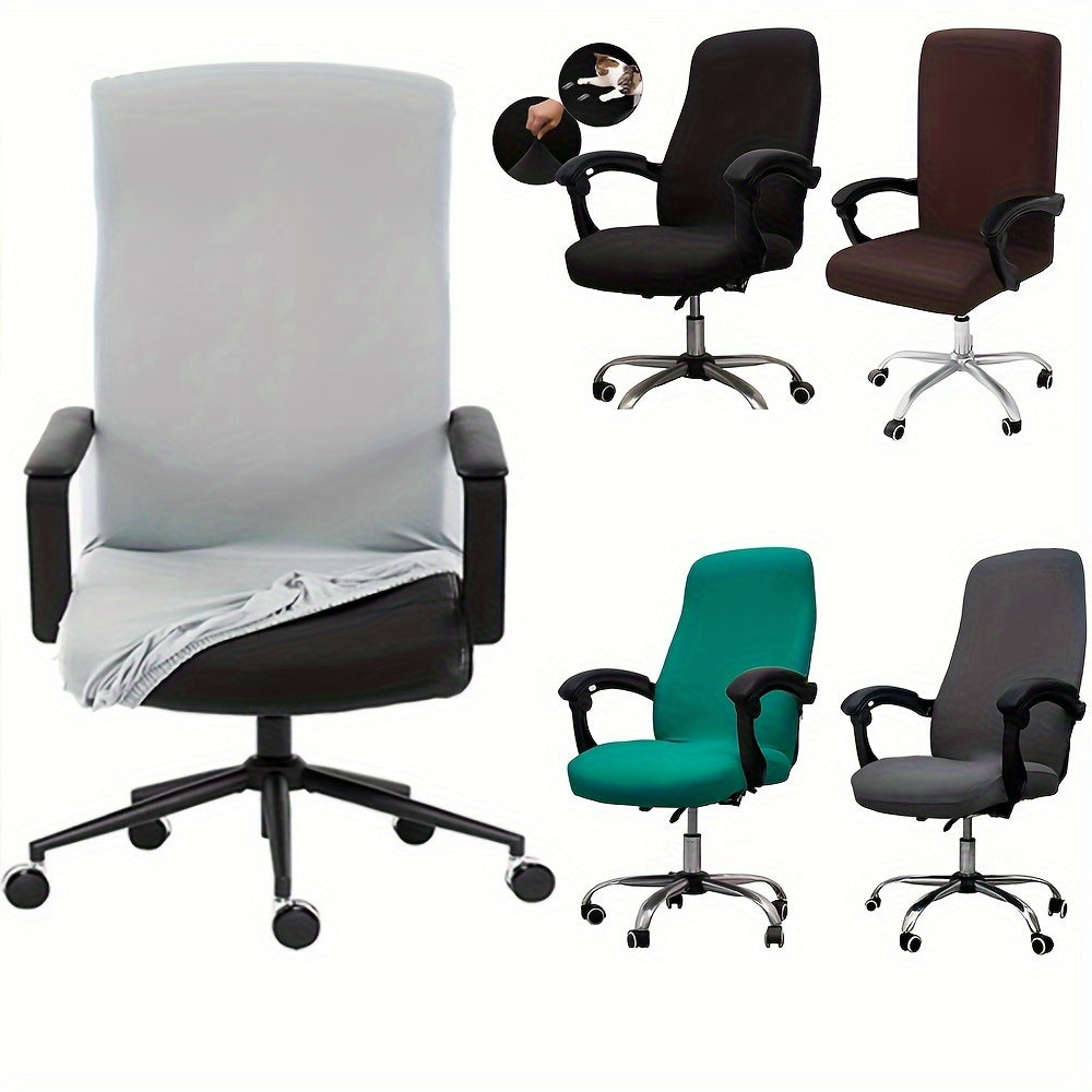Housse de chaise de bureau à dossier haut, fermeture éclair