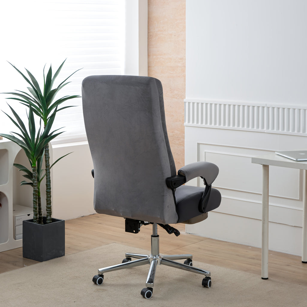 Housse de chaise de bureau en velours avec accoudoirs, 3 pièces