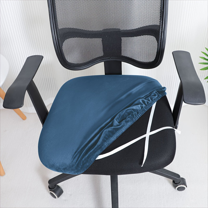 Housse de chaise de bureau en velours, assise seule, 13 coloris