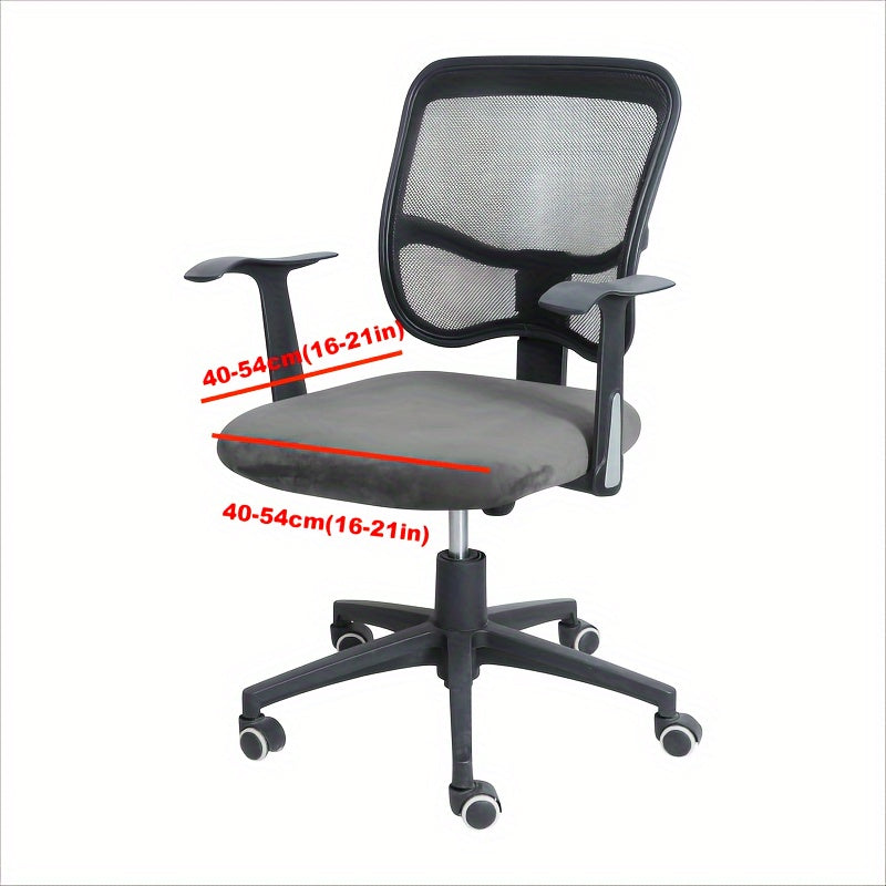 Housse de chaise de bureau en velours, assise seule, 13 coloris