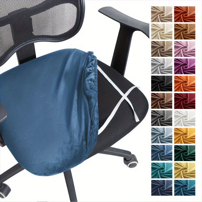 Housse de chaise de bureau en velours, assise seule, 13 coloris