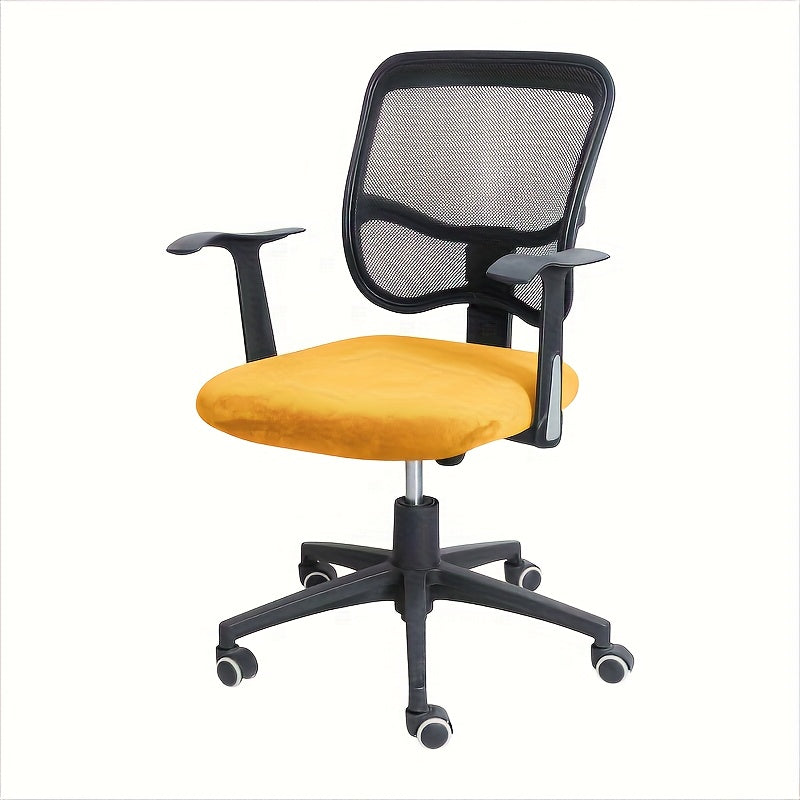 Housse de chaise de bureau en velours, assise seule, 13 coloris