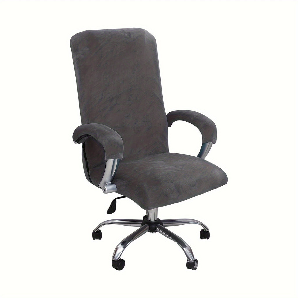 Housse de chaise de bureau en velours doux, lot de 3 pièces