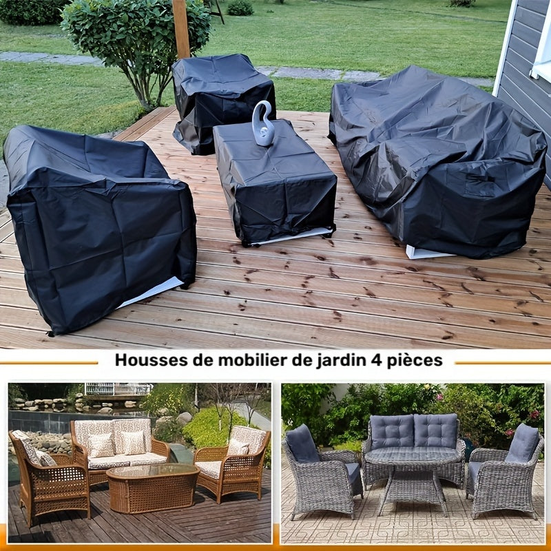 Housse de chaise de jardin, lot 4 pièces pour salon complet — vue 8